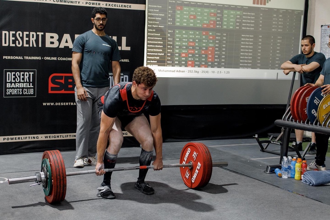 Lucas competing at Desert Barbell powerlifting meet